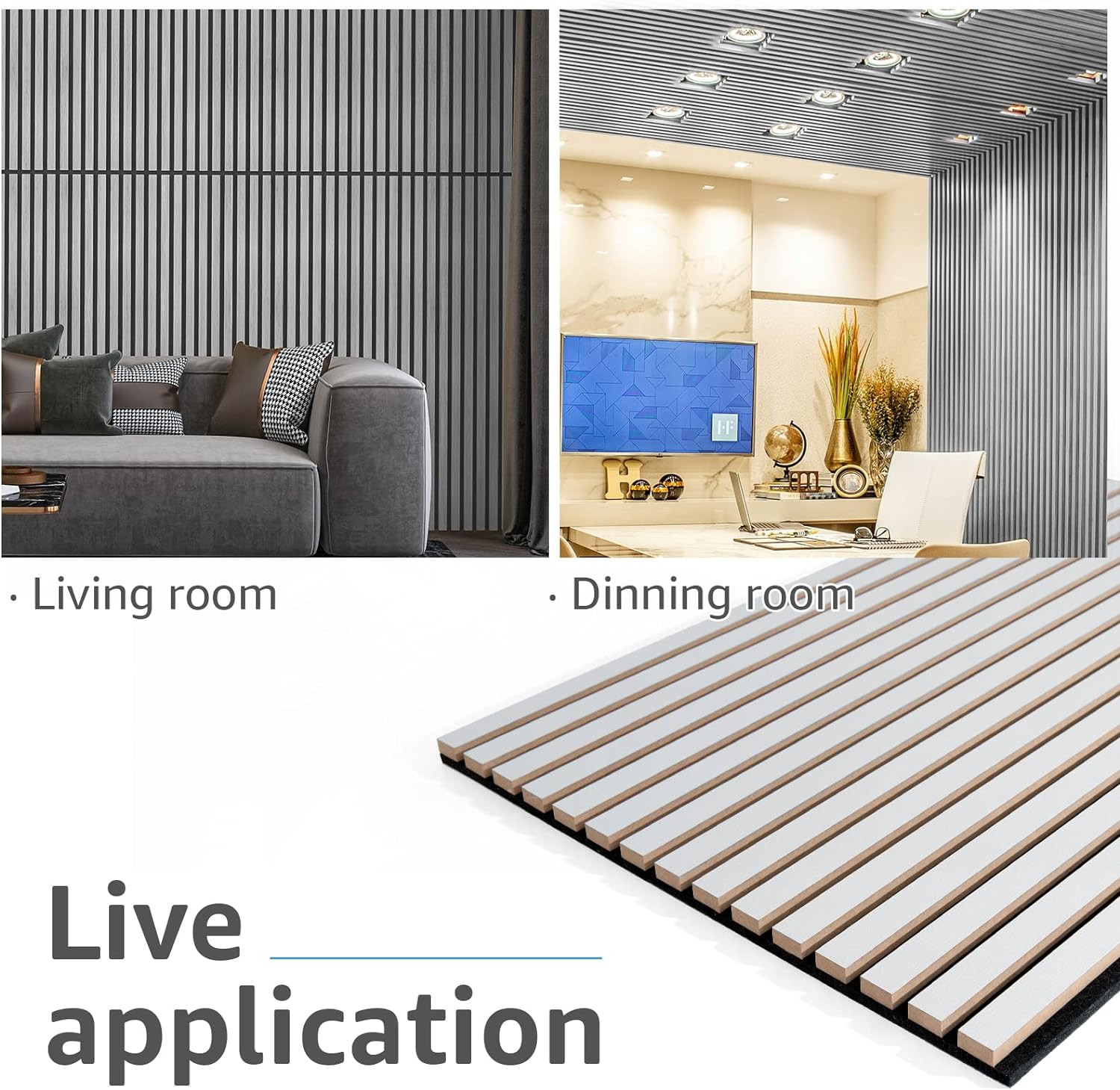 Silver 3D Fluted Sound Absorbing Panel With Wood Finish Wood Slat Acoustic Panels