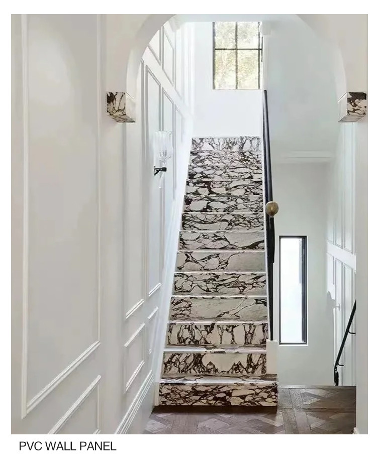 Bamboo Charcoal Fiber Marble PVC Wall Panels Anti Static Heat Insulation