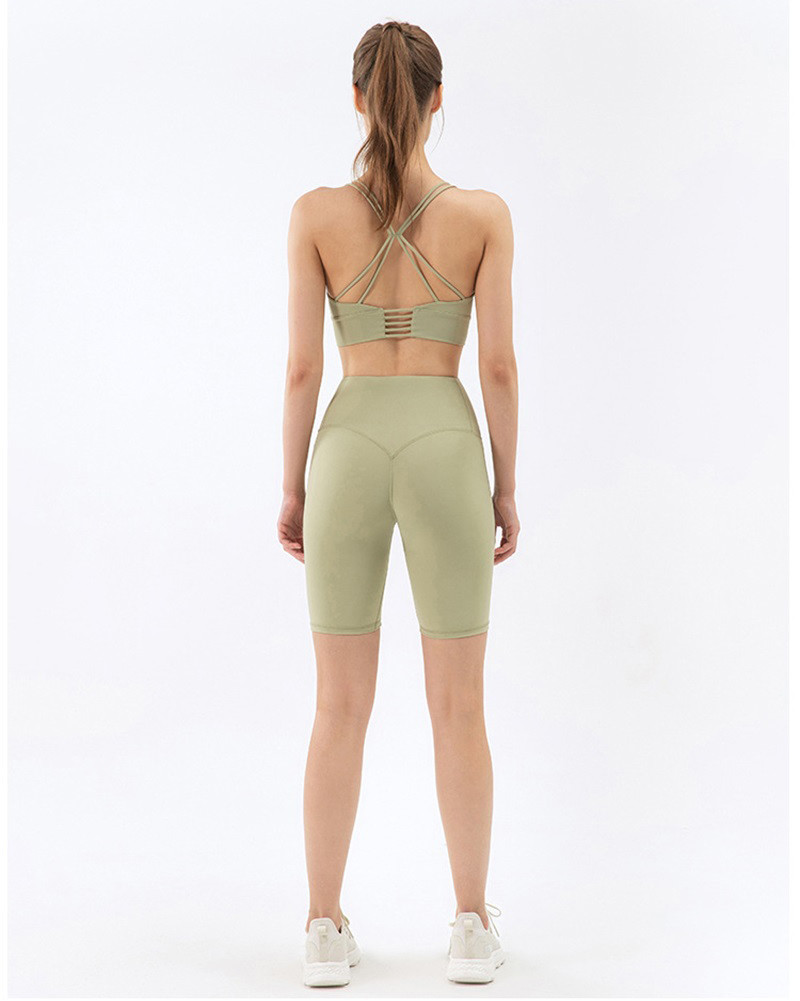 V Shaped Yoga Set Clothes tummy control Breathable 2 Piece Shorts And Crop Top