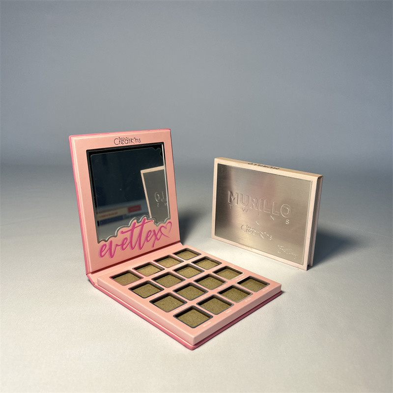 Packaging Cardboard Cosmetic Box Covered Glossy Lamination Empty Eyeshadow Palette