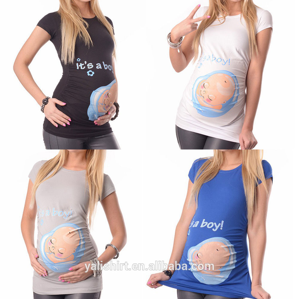 China custom made screen printed funny high quality summer short sleeves t-shirt maternity clothes manufacturers