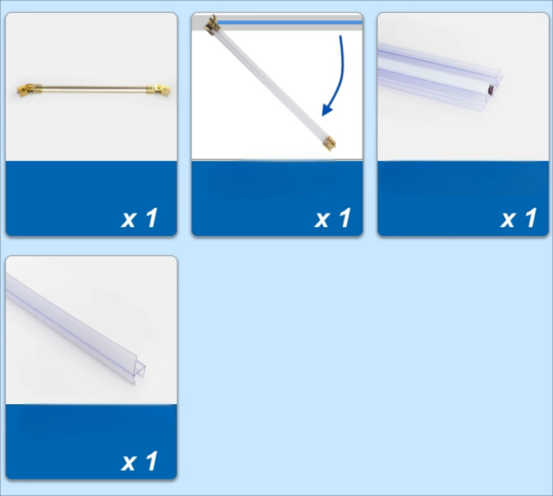 25 Square Shower Door Profile Easy Installation With Hardware Accessories