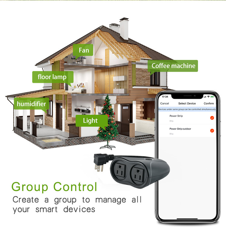 Outdoor Wifi Smart Plug Remote Control Socket With Alexa Iffft Google Assistant