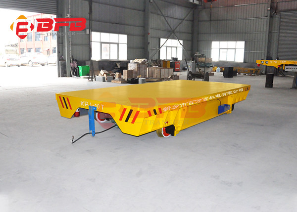 Heavy Load Reel Power Railway Move Electric Rail Flat Cart For Machinery Plant