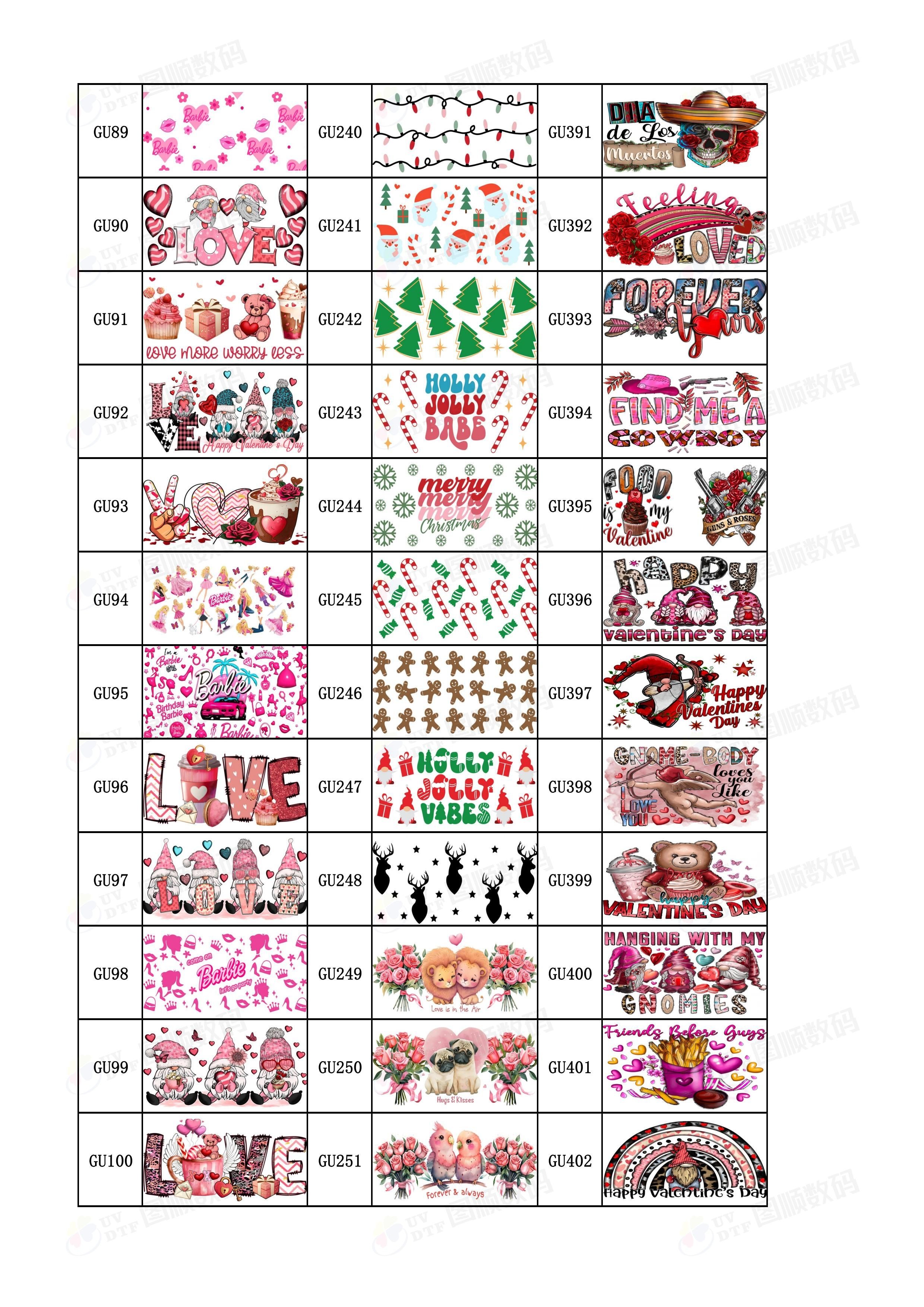 UV Ink AB Film Custom UV Transfer Stickers For Mugs Coffee Tumblers 16oz Libbey Glass Cups
