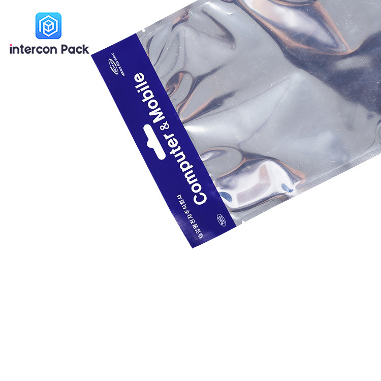 Three-Side Sealing Aluminum-Plated Anti-Static Zipper Bag Data Cable Polyester Film Bag