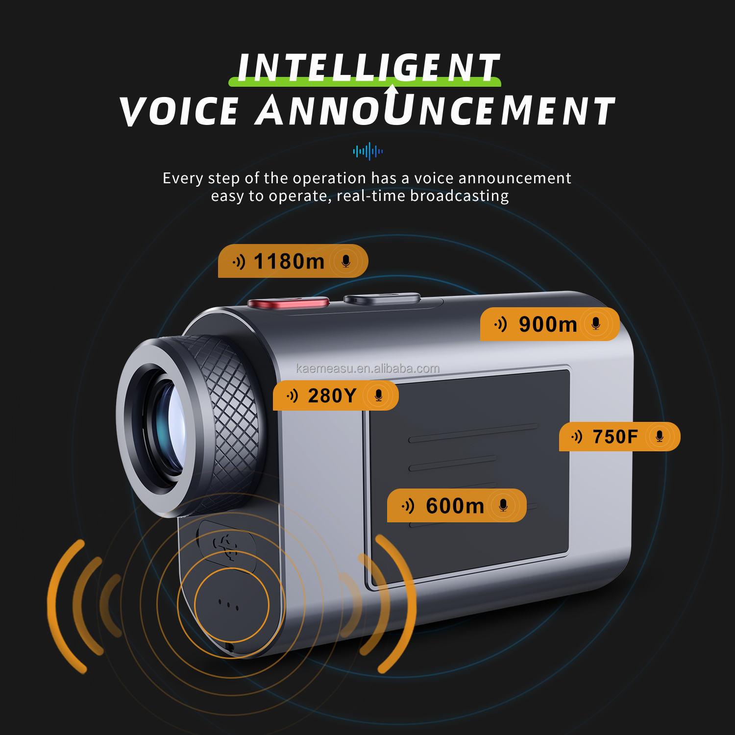 Silver Premium Voice Broadcast Laser Rangefinder