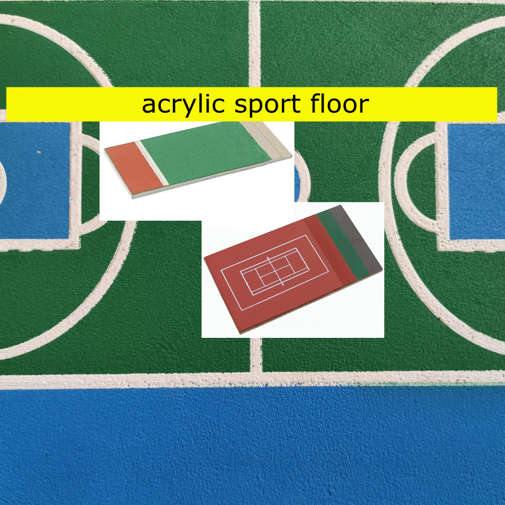 Cushion Surface Acrylic Tennis Court Floor Colorful 3mm Thickness