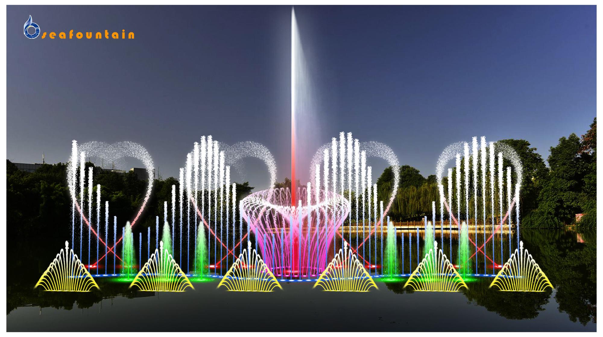 High quality lake frequency converter fountains multimedia floating water fountain