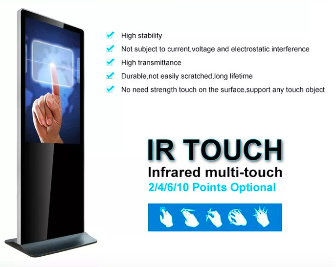 55 Inch Interactive Touch Screen Kiosk Standing Computer Kiosk