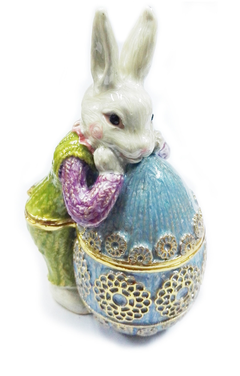 Rabbit Bejeweled Trinket Box Pewter Rabbit Jewelry Box Hinged Jewelry Box Easter Rabbit Jewelry Trinket BoxGift
