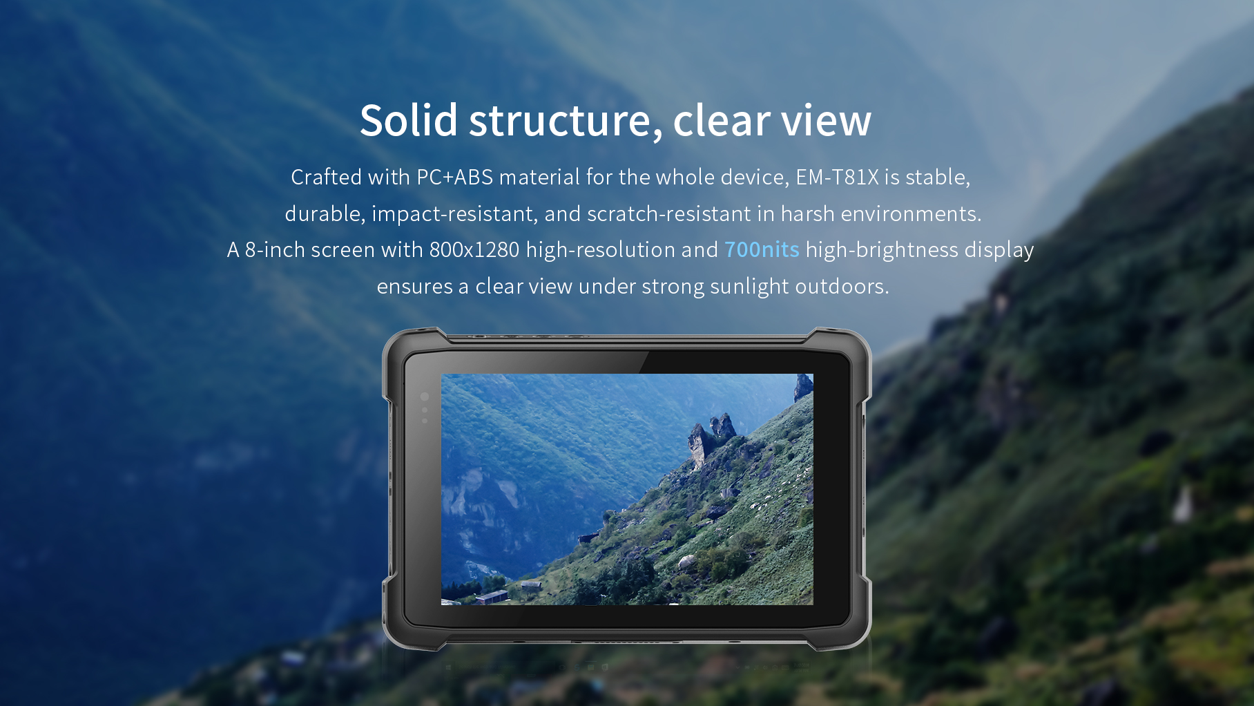 Waterproof IP65 8 inch Rugged Tablet with NFC and ARM Octa-Core Processor Android 10