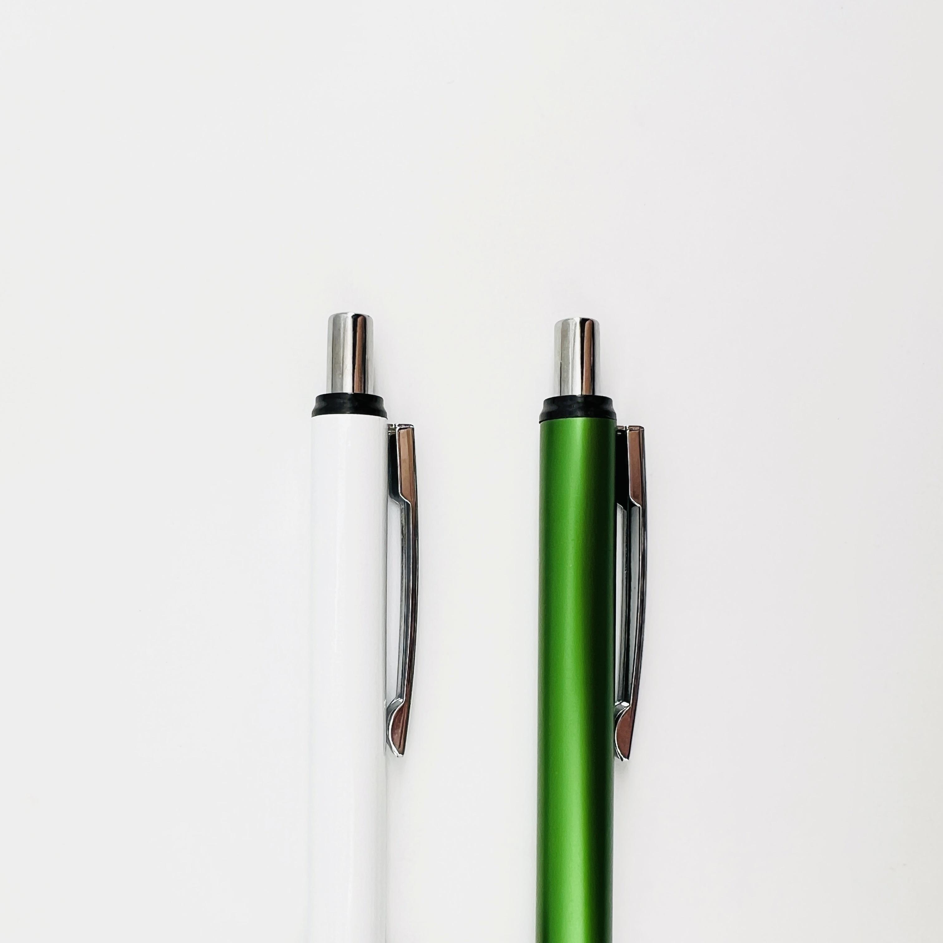 Non-slip Rubber Pen Grip Aluminum Ballpoint Pen Lightweight Colorful Metal Ball Pen
