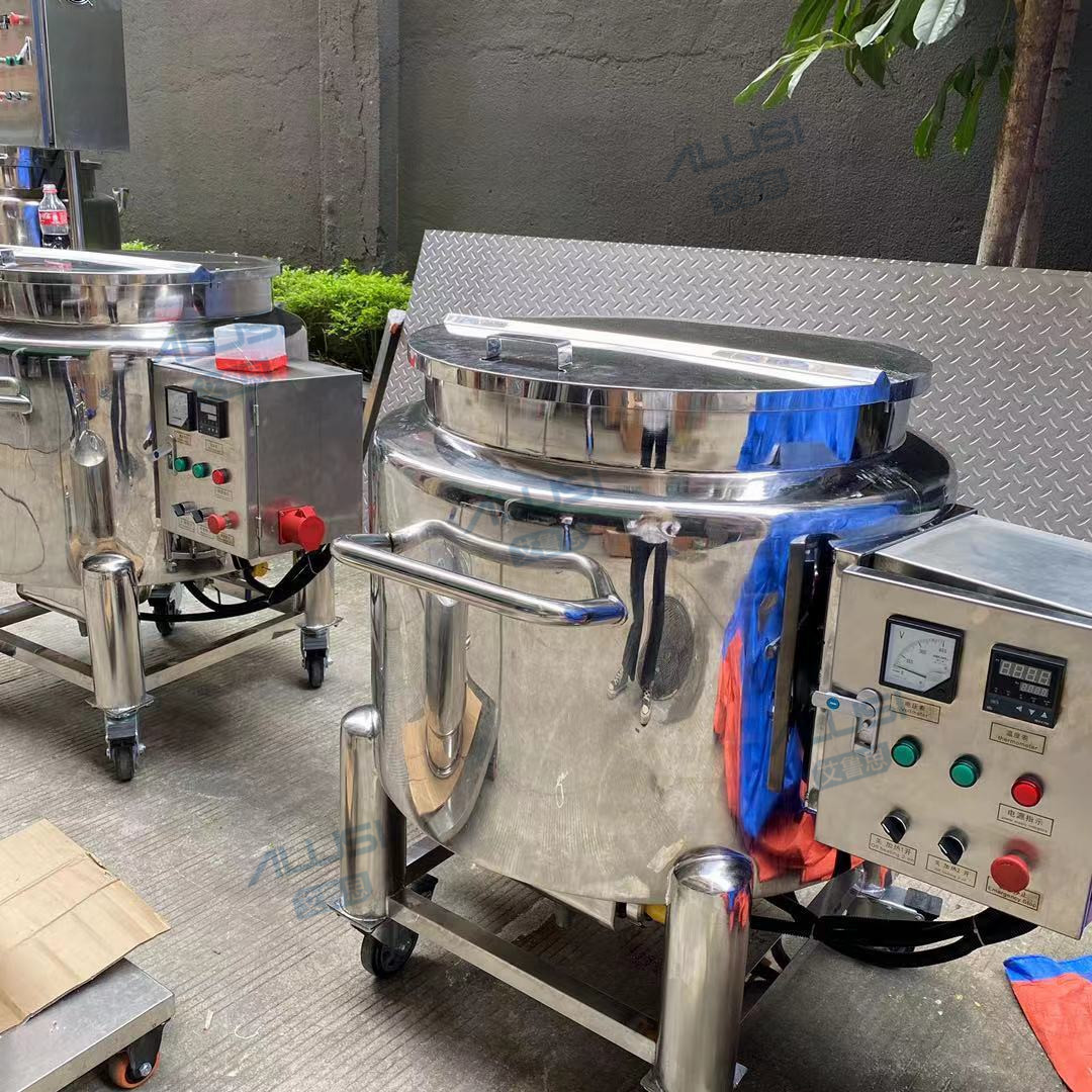 200L Stainless Steel Storage Tank , Movable Electric Heating Mixing Tank