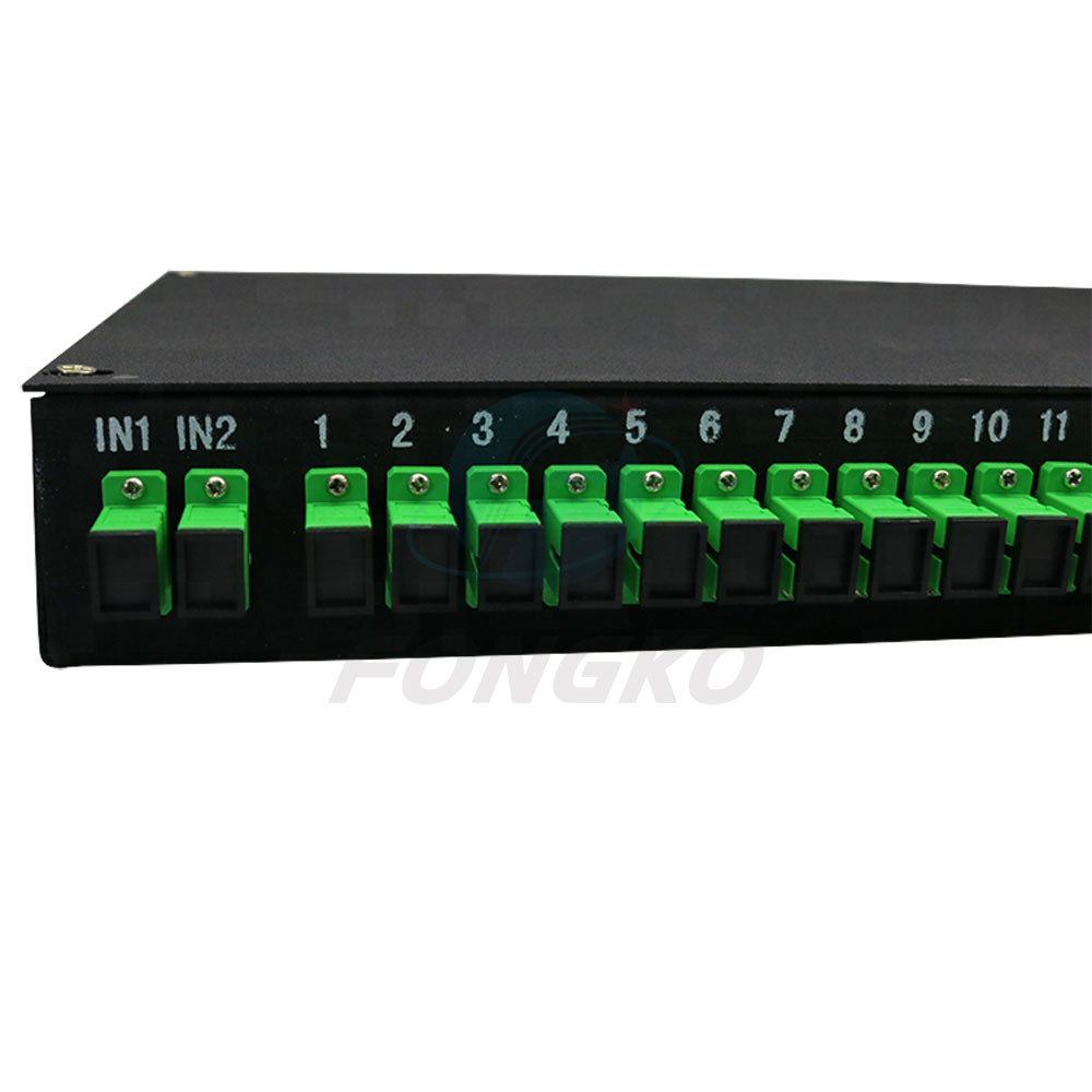 2x32 1U PLC Optical Signal Splitter Apc Splitter With SC Adapters 19 Inch