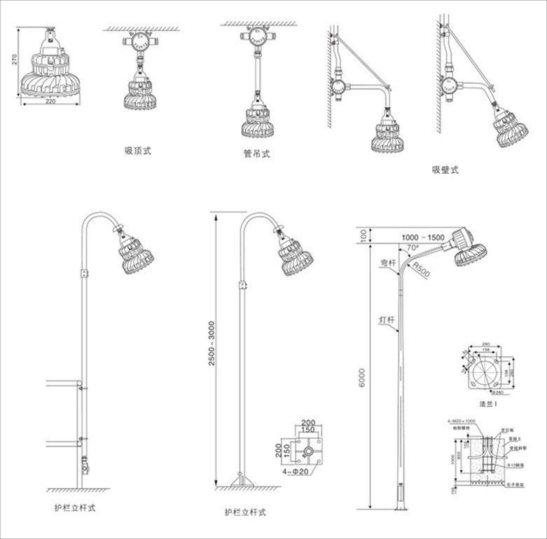 LED Industrial High Bay Lighting Fixtures Explosion Proof 2700K - 6500K