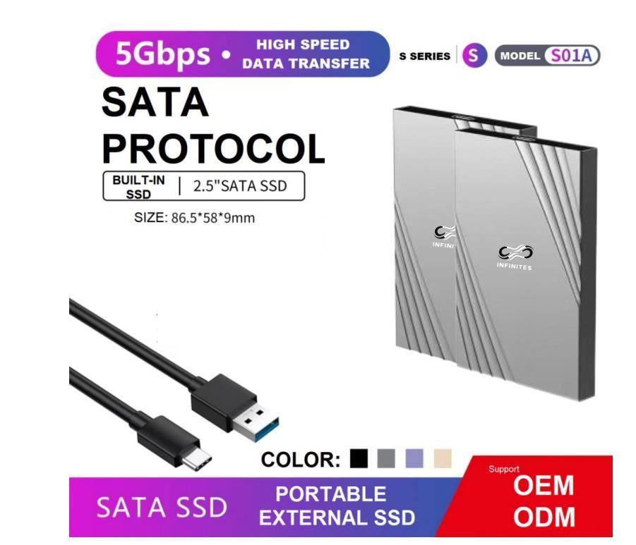 2.5&prime;high Speed Data Transfer portable External SATA SSD Built in SSD 5gbps