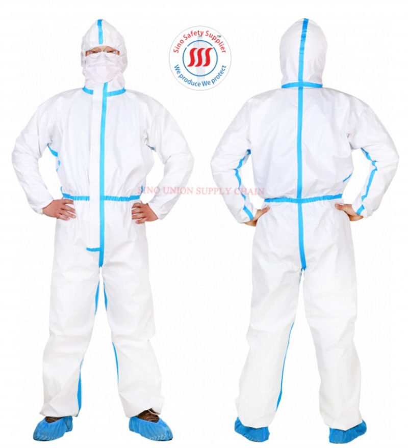Disinfect Bio Security Type 4 Disposable Coveralls 65g SF Microporous Suit For Men Women