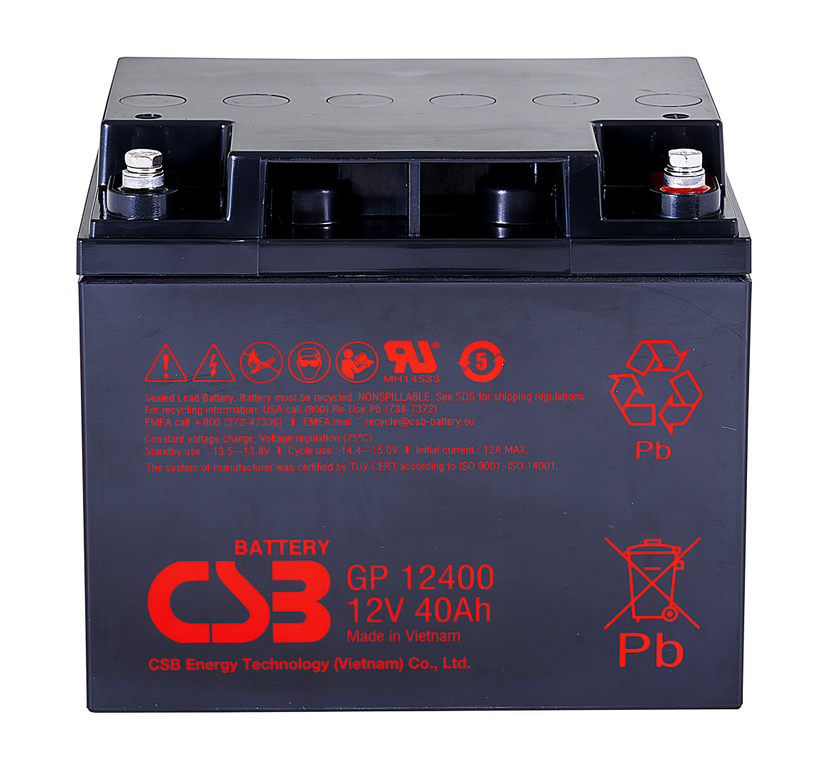 CSB GP12400 12V 40Ah Energy Storage Rechargeable VRLA 12V 40Ah CSB Battery