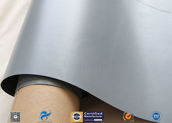 Grey PVC Coated Fiberglass Fabric , Waterproof Fiber Glass Cloth