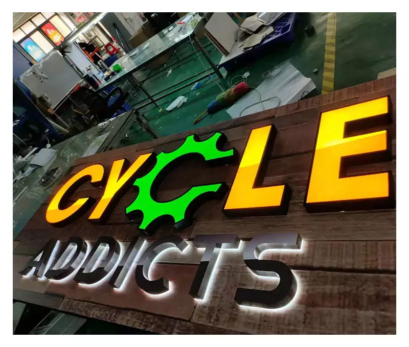 Best Sell Wall Name 3d Stainless Steel Led Logo Sign Backlit Letter Light 3d Wall Sign