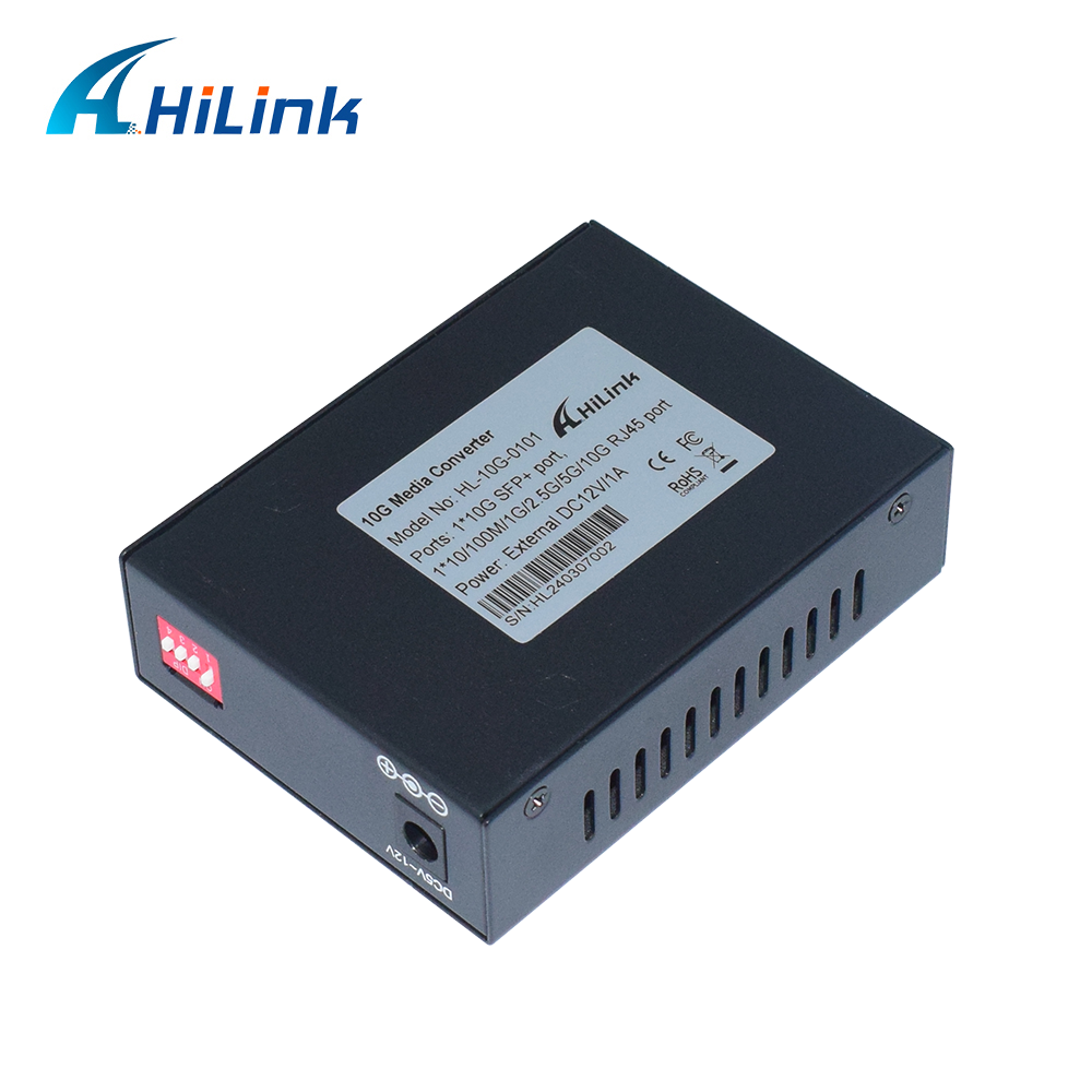 10G Media Converter 1 SFP+ Port and 1 RJ45 Port 100/1000Base-T 2.5/5/10GBase-T Auto
