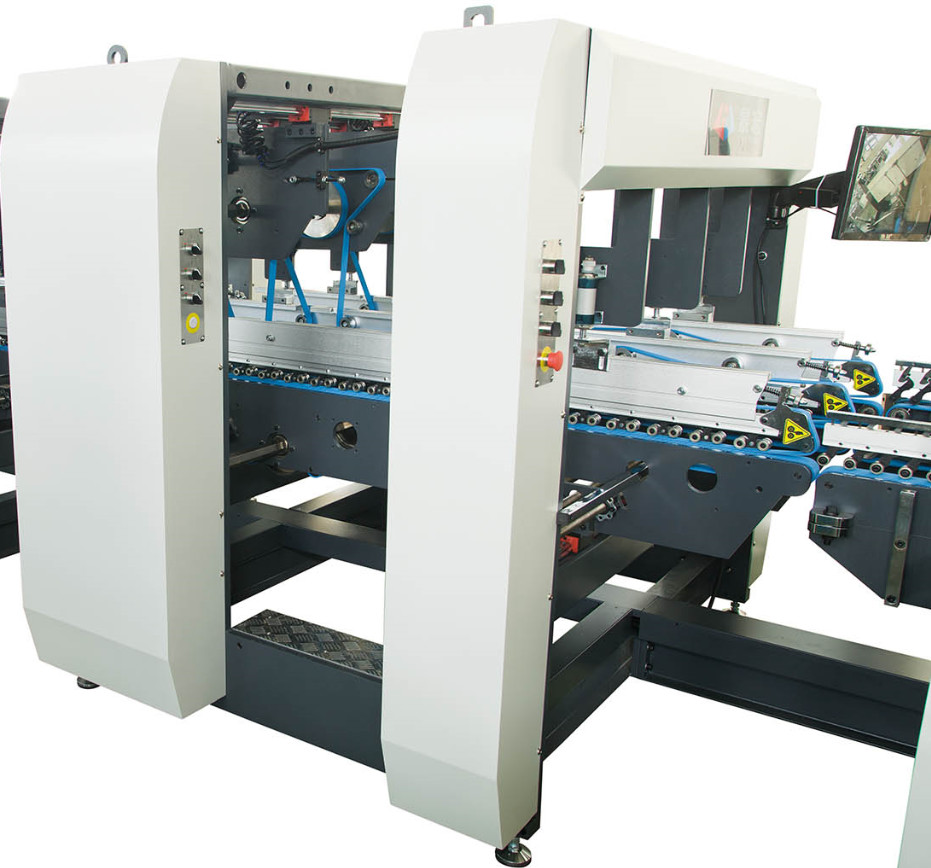 300-800gsm Five Layer Corrugated Carton Folder Gluer Automatic Folder Gluing Machine