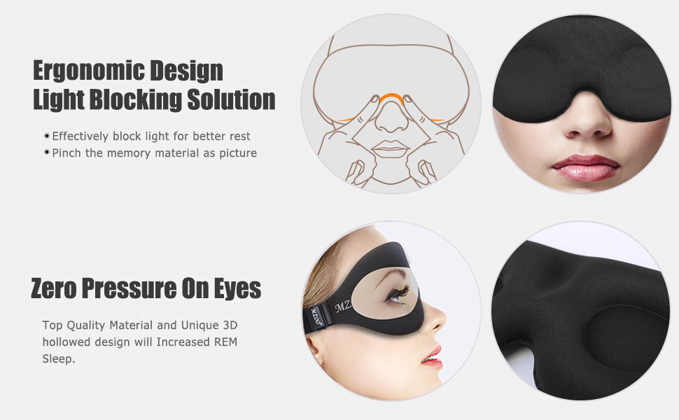 Elastic Headband Lightweight Silk Fabric 3D Memory Foam Sleeping Silk Eye Mask
