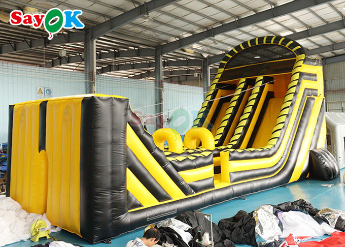 Inflatable Dry Slide Commercial Wave Ropeway Games Inflatable Zip Line Slide Combos Logo Printing