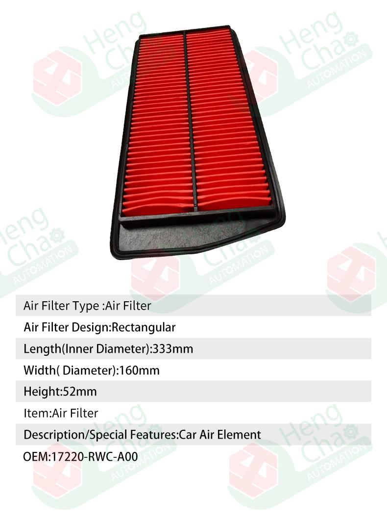 High Filter Efficiency 95-99% Auto Air Filters OEM 17220-RWC-A00