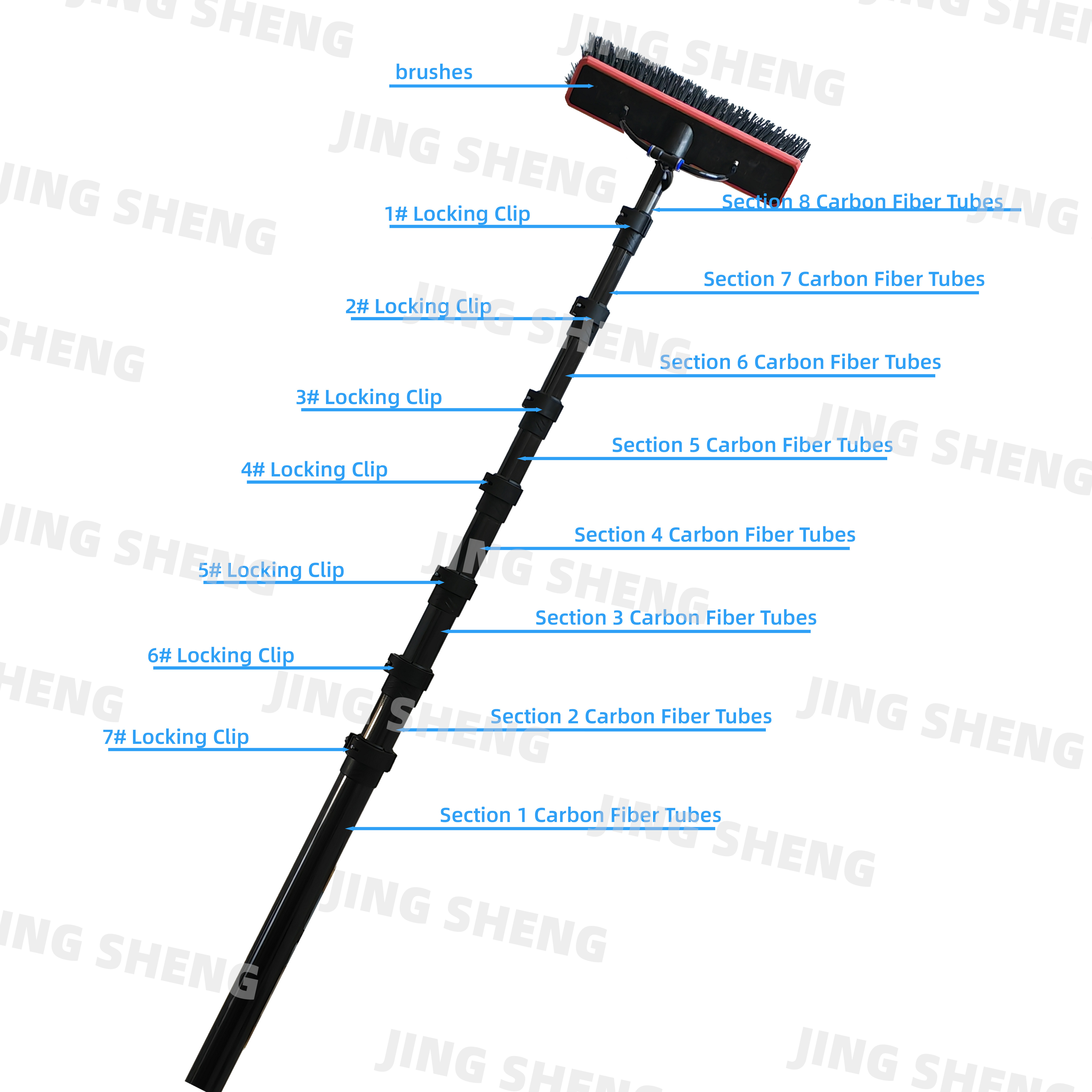 39ft High Quality Professional Carbon Fiber Window Cleaning Pole or Outdoor Indoor Use Solar Cleaning Panels