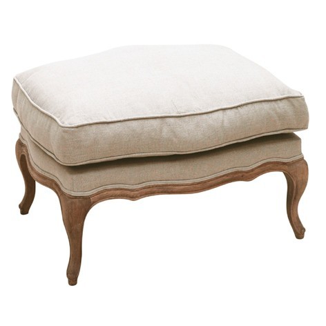 Customization wholesale antique linen fabric home goods tufted square ottoman stool