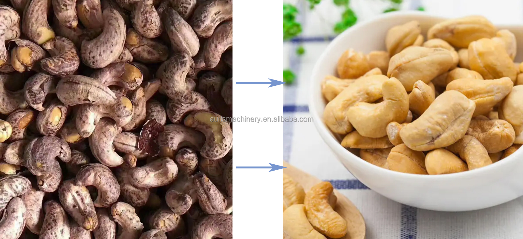 Nut Splitting Cashew Grading Machine Shelling Husking Cashew Peeling Machine