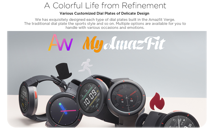 Global Version Amazfit Verge Smart Watch IP68 Waterproof AMOLED Screen Smart Sports Heart Rate Watch Amazfit Smart Watch
