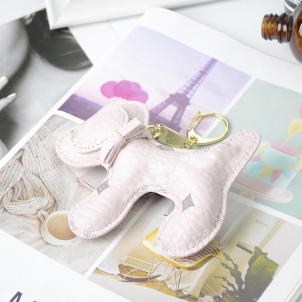 OEM Leather Teddy Bear Keychain , 65mm Cute Keychains For Women