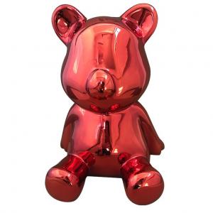 China Electroplating Fiberglass Cartoon Resin Bear Statue Shop Decorative Ornaments 40*40*50cm on sale