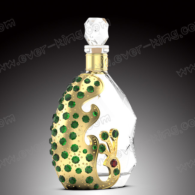 Custom Design Glass Wine Bottle 750ml For Liquor Alcohol Drinking