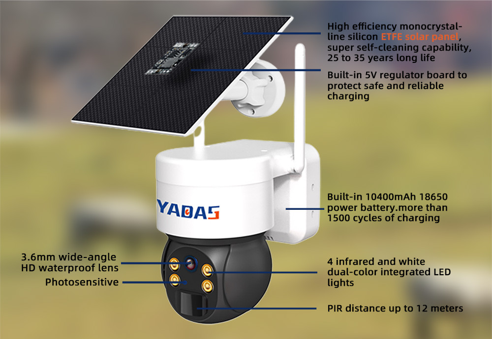 4G CCTV Home Security Camera 3MP FHD 10400mAh PIR Motion Detection