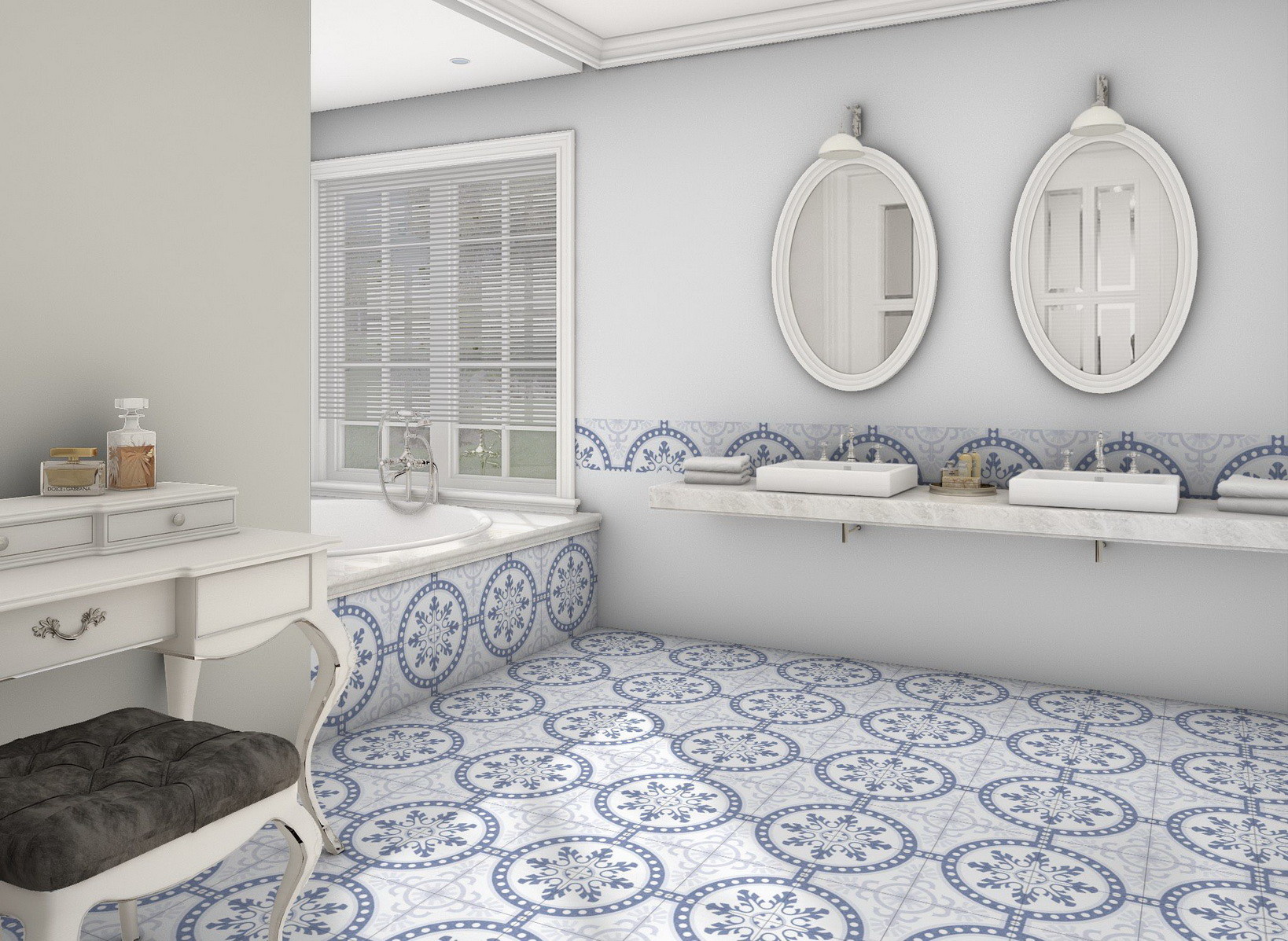 Antibacterial 250x250mm Interior Floor Tile For Residential Decoration And Light Blue Ceramic Rustic Tiles For Bathroom