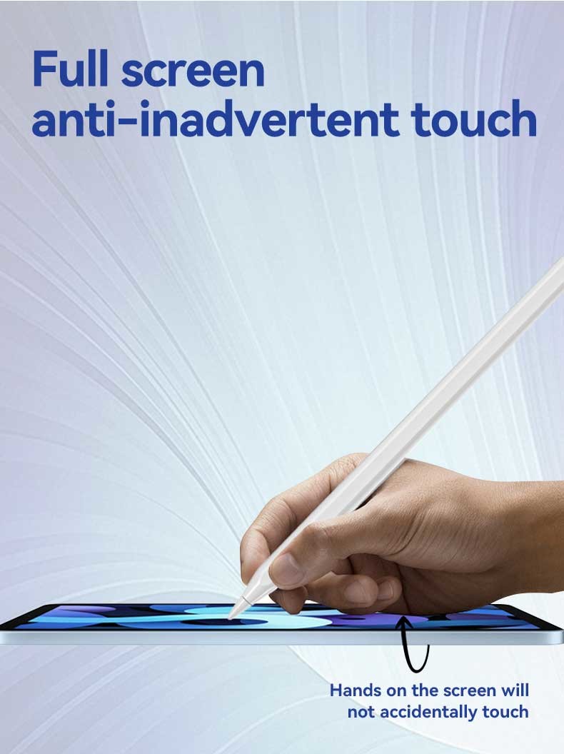 White Tablet Stylus Pen With Magnetic Wireless Charging Capability