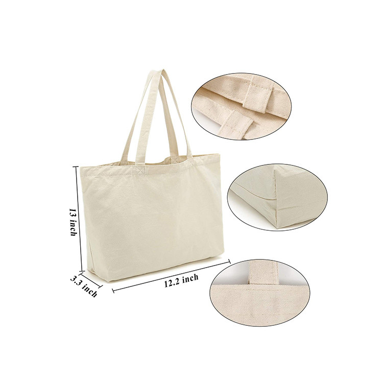 Natural Color 100% Organic Cotton Canvas Tote Bag