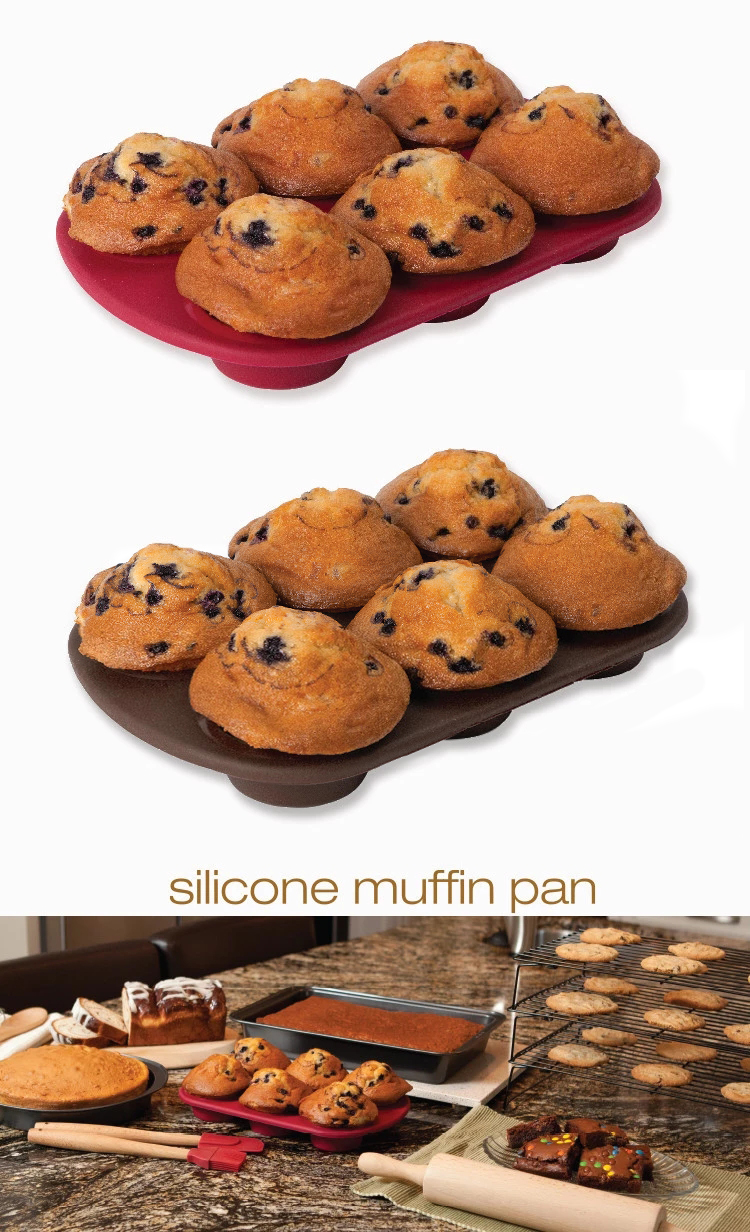 Easy Take Off Reusable 6 Cavity Silicone Bread Mould