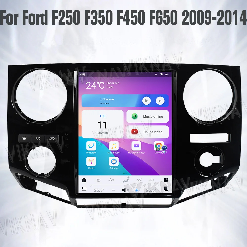 Viknav Car Radio For Ford F250 F350 F450 F650 (2009-2014) 12.1 inch Android 13 Auto Multimedia GPS Navigation Head Unit