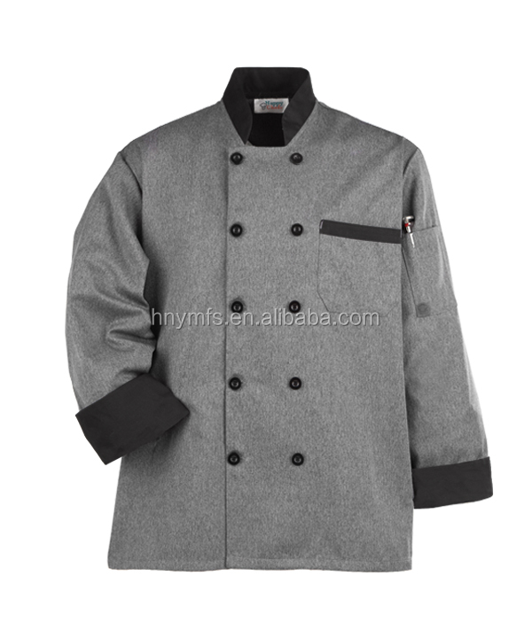 The most popular and cheapest custom made long sleeve white/black hotel uniform for chefs
