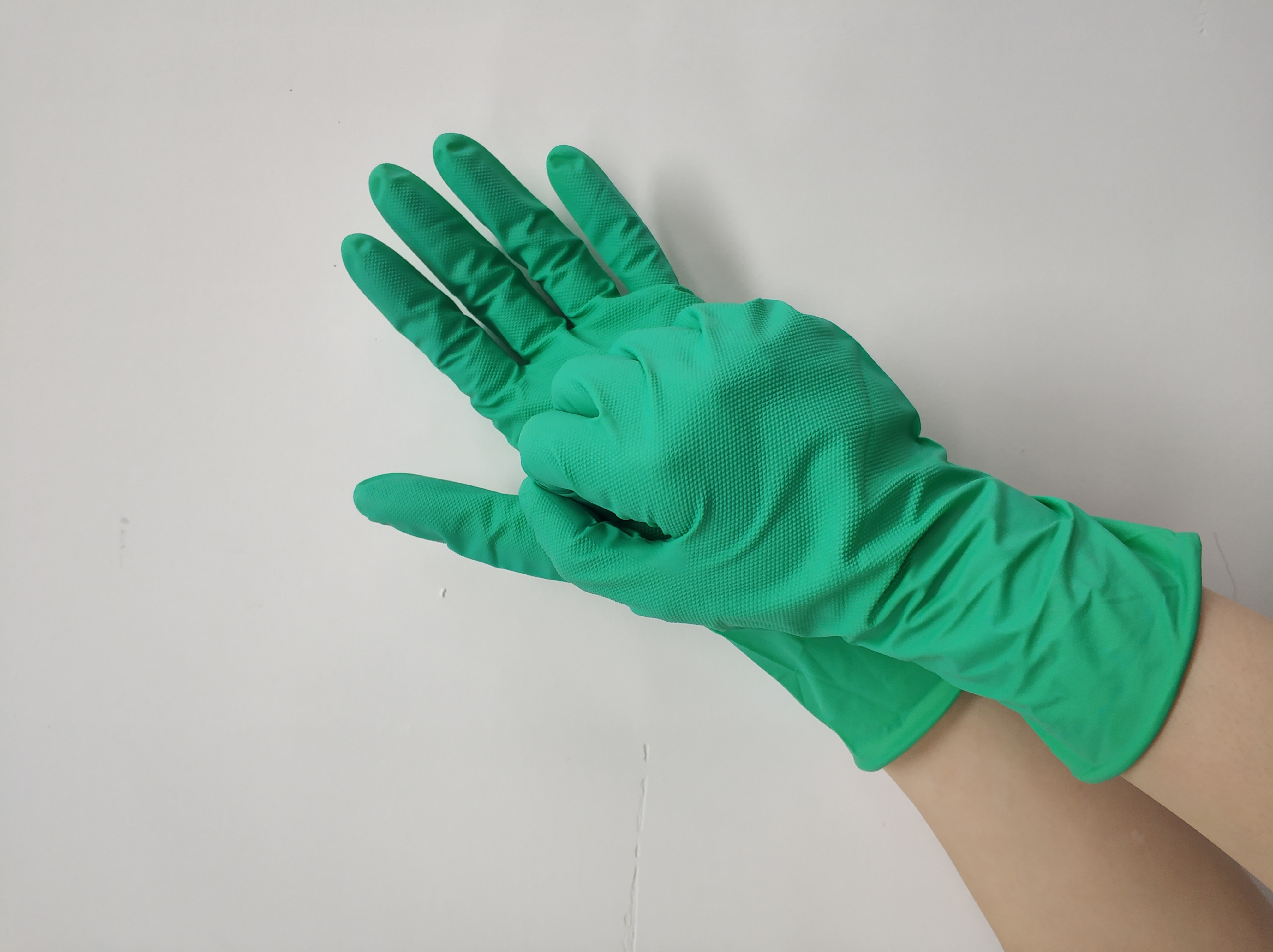 Green Nitrile Industrial Safety gloves