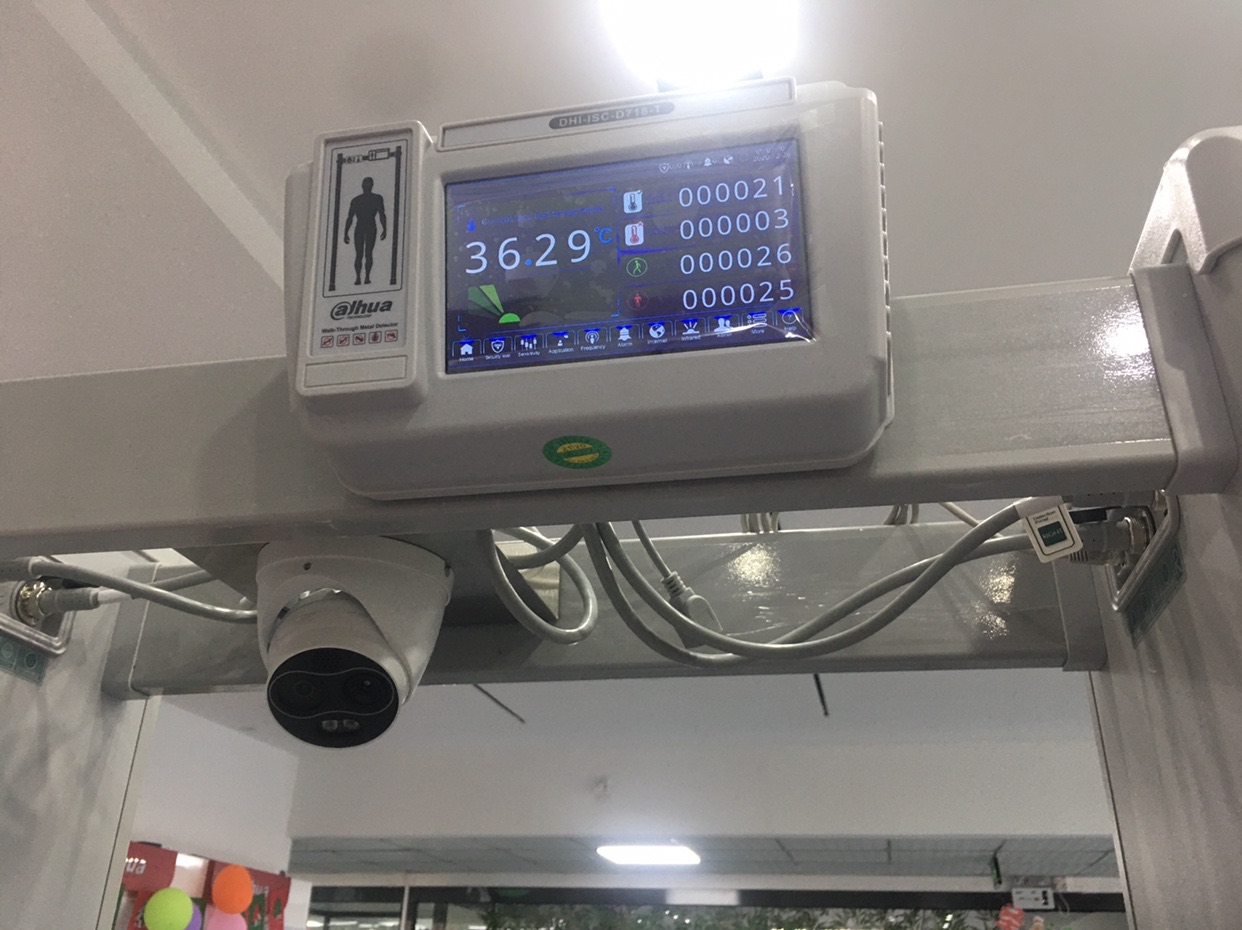 Dahua ISC-D718-T people counting camera Temperature Monitoring Walk-through Metal Detector