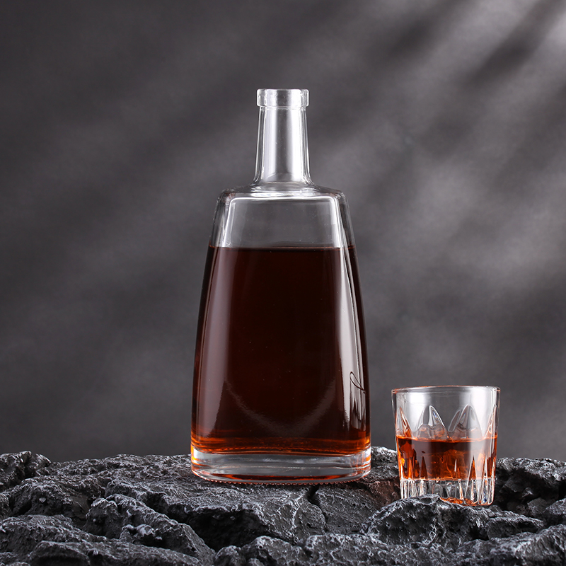 350ml 500ml 750ml Empty Round Bottom Vodka Liquor Whiskey Glass Bottle With Lid