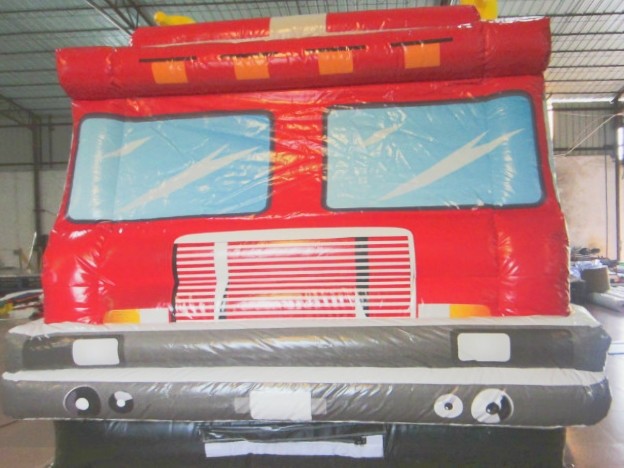 Customized Funny Firetruck Bounce House Inflatable Jumping House For Kids