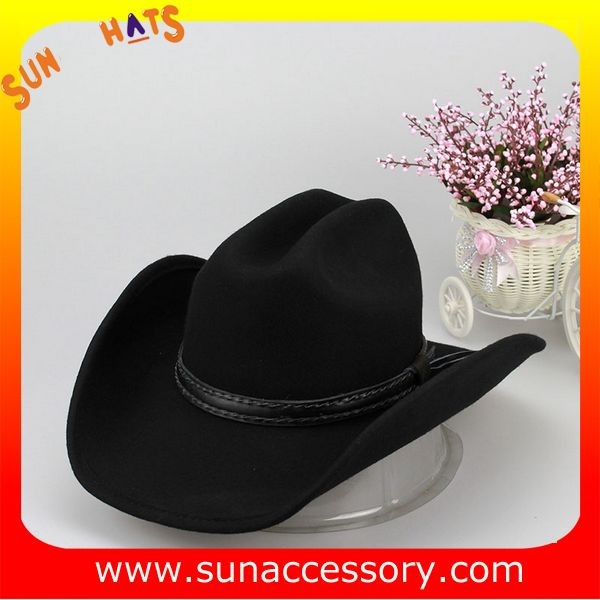 1284 Sun Accessory customized western hats 100% wool felt cowboy hats for men