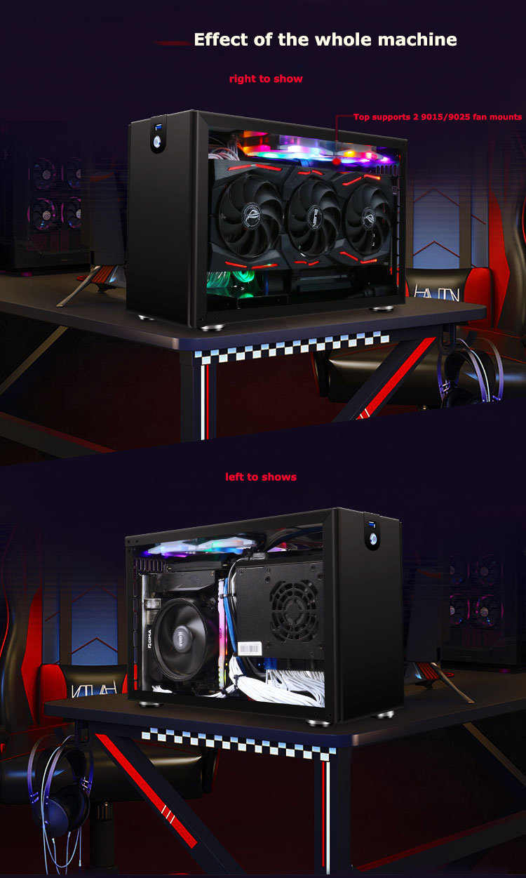 High Quality Full Mid Tower Desktop Gaming PC Computer Case Aluminum Gaming computer Game Machine Case Computer Chassis